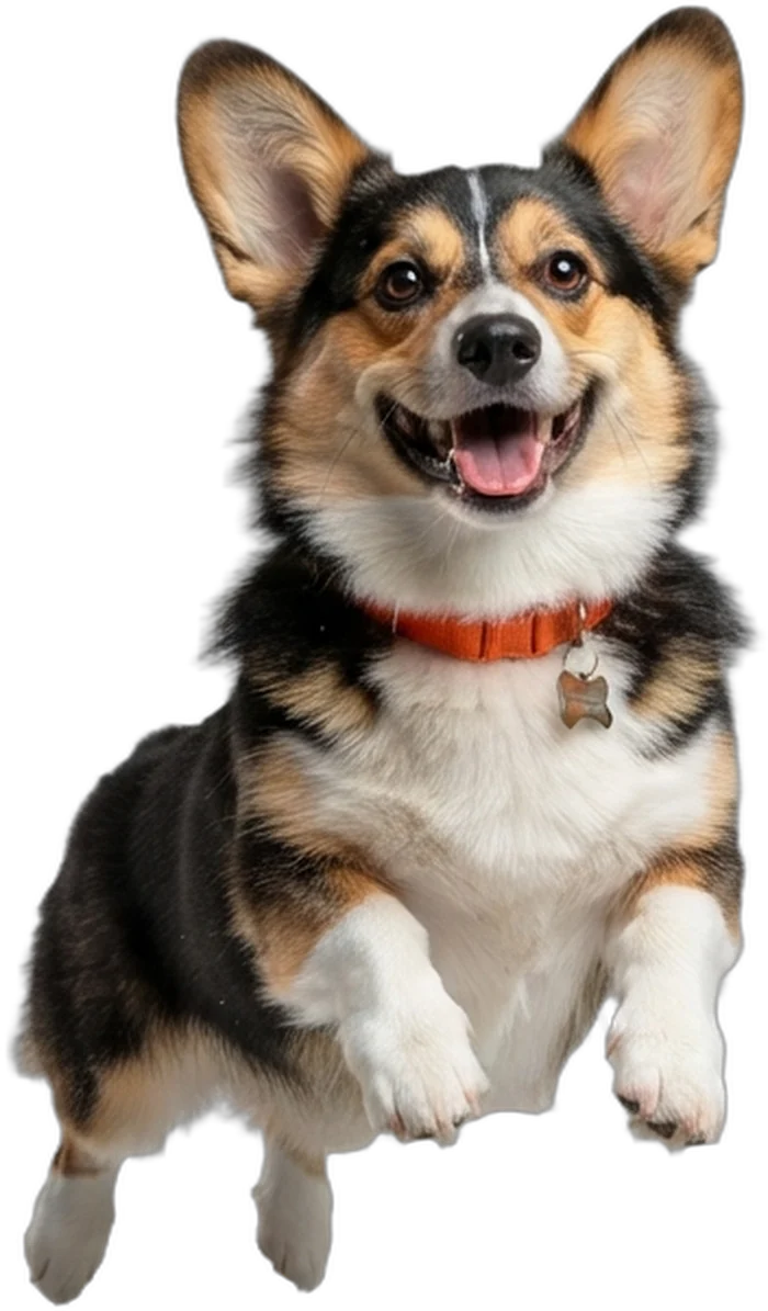 Cachorro pulando de alegria
